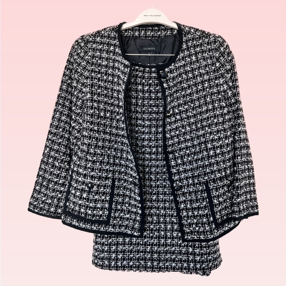 Chanel style skirt suit 2-piece set